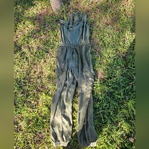 Steve Madden Valencia Satin Green Jumpsuit Large